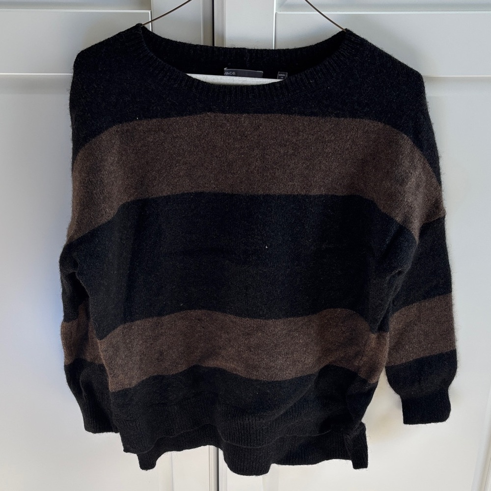 Vince Black and Brown Knit Sweater